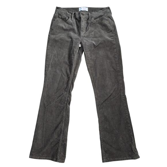 Gap Green Corduroy Bootcut Pants 6P Preppy Old Money Grunge Academia Mid Rise - Picture 1 of 6